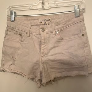White jean shorts